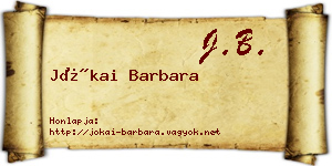 Jókai Barbara névjegykártya